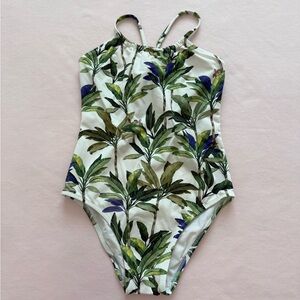 Vilebrequin Kids One Piece in Green and Blue Leaf Print